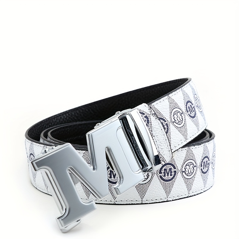 Minimalist Retro Men's Belt Alloy Buckle Printed Waistband